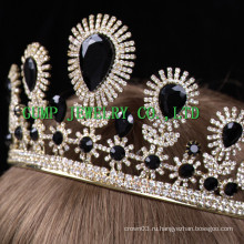 Черные белые каменные короны Pageant Crystal Tiaras